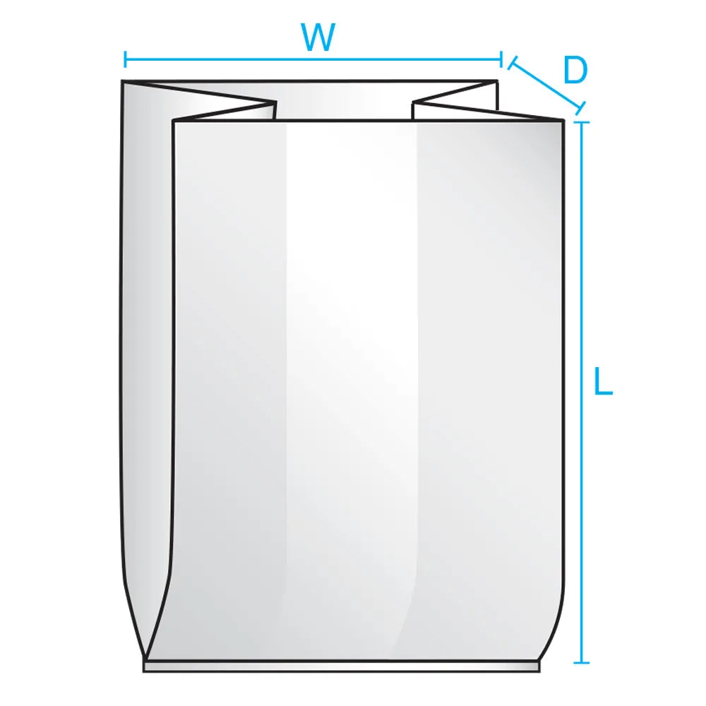 10" x 4" x 20" x 2 mil Clear Eco-Manufactured Plastic Side-Gusseted Bags (Case of 1,000)