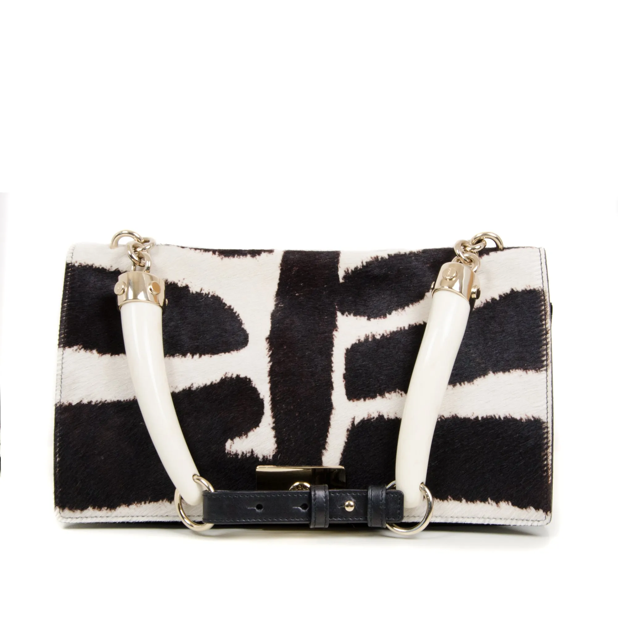 2004 Runway Zebra Pony Hair Bag