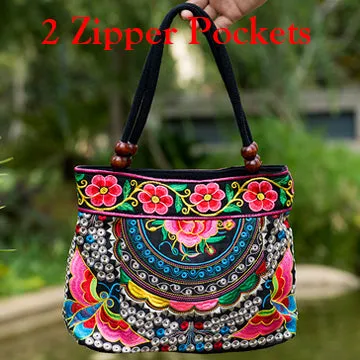 2016 Vintage National Ethnic Embroidery Bags Indian Boho Embroidered Shoulder Bag Brand Bags Logo Handbags Women Sac a Dos Femme