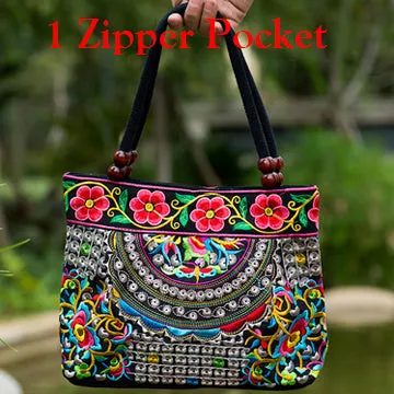 2016 Vintage National Ethnic Embroidery Bags Indian Boho Embroidered Shoulder Bag Brand Bags Logo Handbags Women Sac a Dos Femme