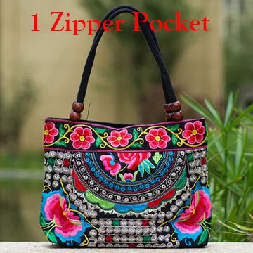 2016 Vintage National Ethnic Embroidery Bags Indian Boho Embroidered Shoulder Bag Brand Bags Logo Handbags Women Sac a Dos Femme