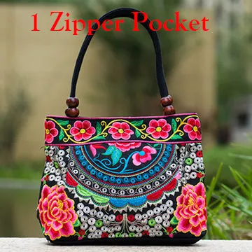 2016 Vintage National Ethnic Embroidery Bags Indian Boho Embroidered Shoulder Bag Brand Bags Logo Handbags Women Sac a Dos Femme