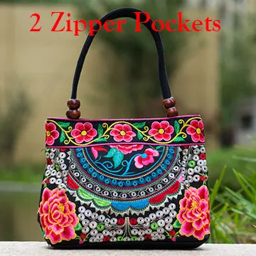 2016 Vintage National Ethnic Embroidery Bags Indian Boho Embroidered Shoulder Bag Brand Bags Logo Handbags Women Sac a Dos Femme