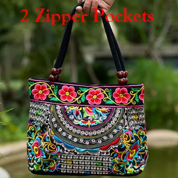 2016 Vintage National Ethnic Embroidery Bags Indian Boho Embroidered Shoulder Bag Brand Bags Logo Handbags Women Sac a Dos Femme