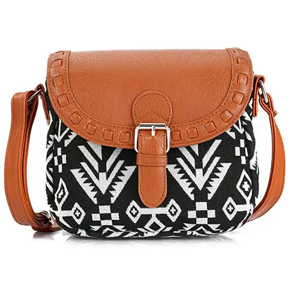 2017 Vintage Fabric Boho Aztec Tribal Female Handbag Women Crossbody Bag Ladies Shoulder Bag with PU Leather Messenger Bag