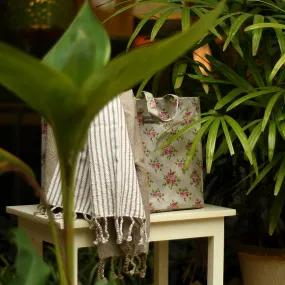 Acrylic Coated Laundry Bag - Vintage Rose