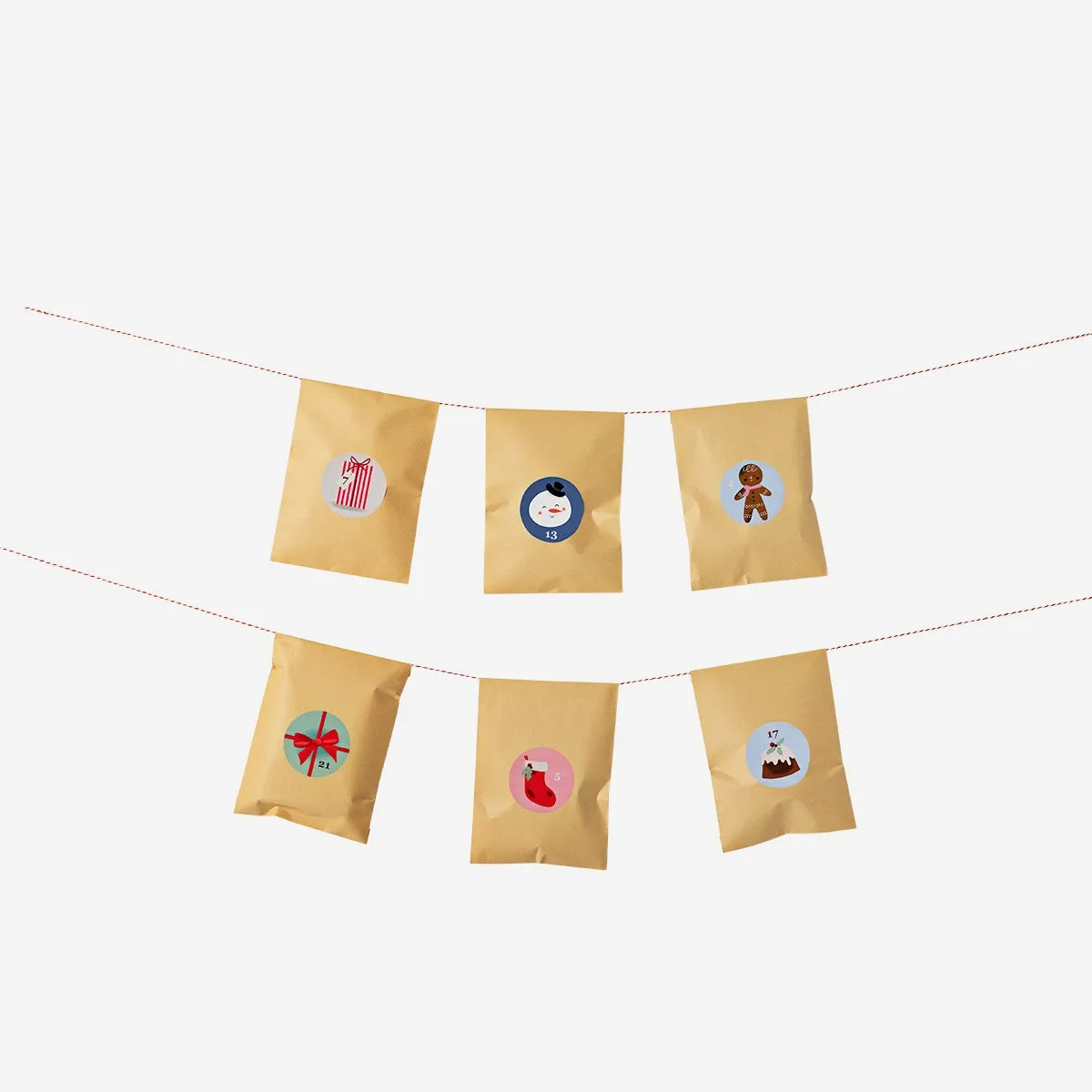 Advent gift bags. With stickers