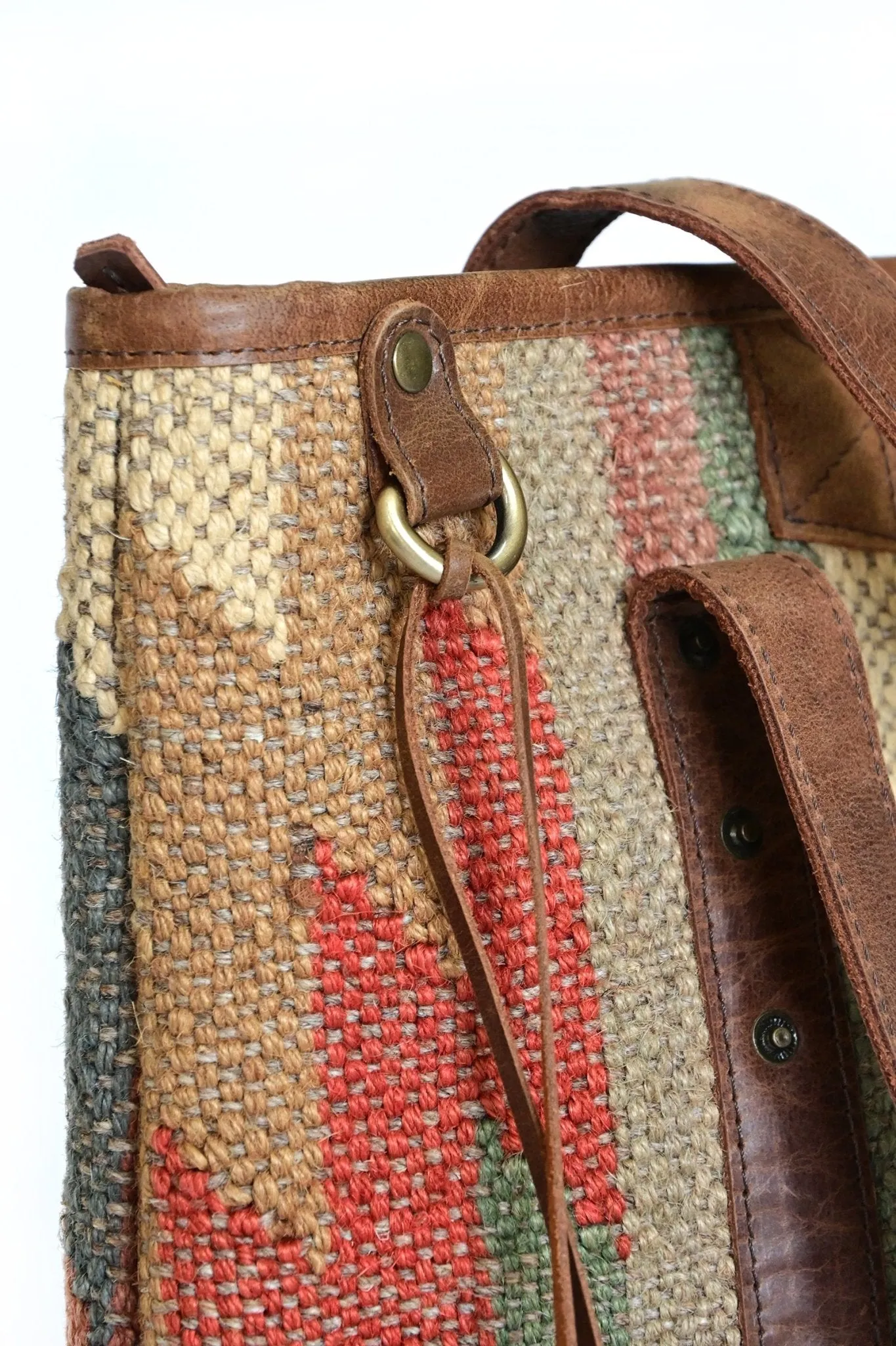 ANEUR - KILIM & LEATHER HAND BAG
