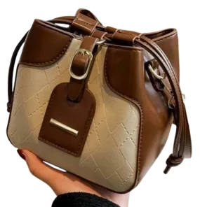 Bag - Shoulder - luxury two tone brown cream