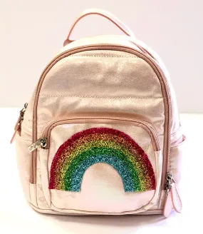 Bari Lynn Iridescent Mini Backpack - Pink w/Rainbow