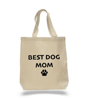 Best Dog Mom Canvas Tote Bags