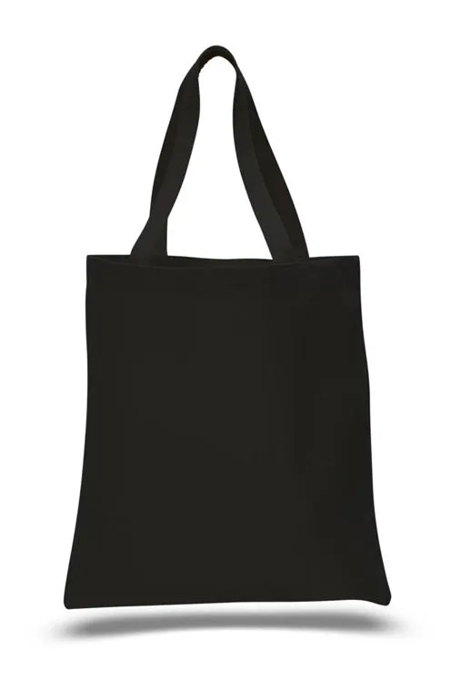 Black Color Heavy Duty Canvas Tote Bags, Everyday Totes
