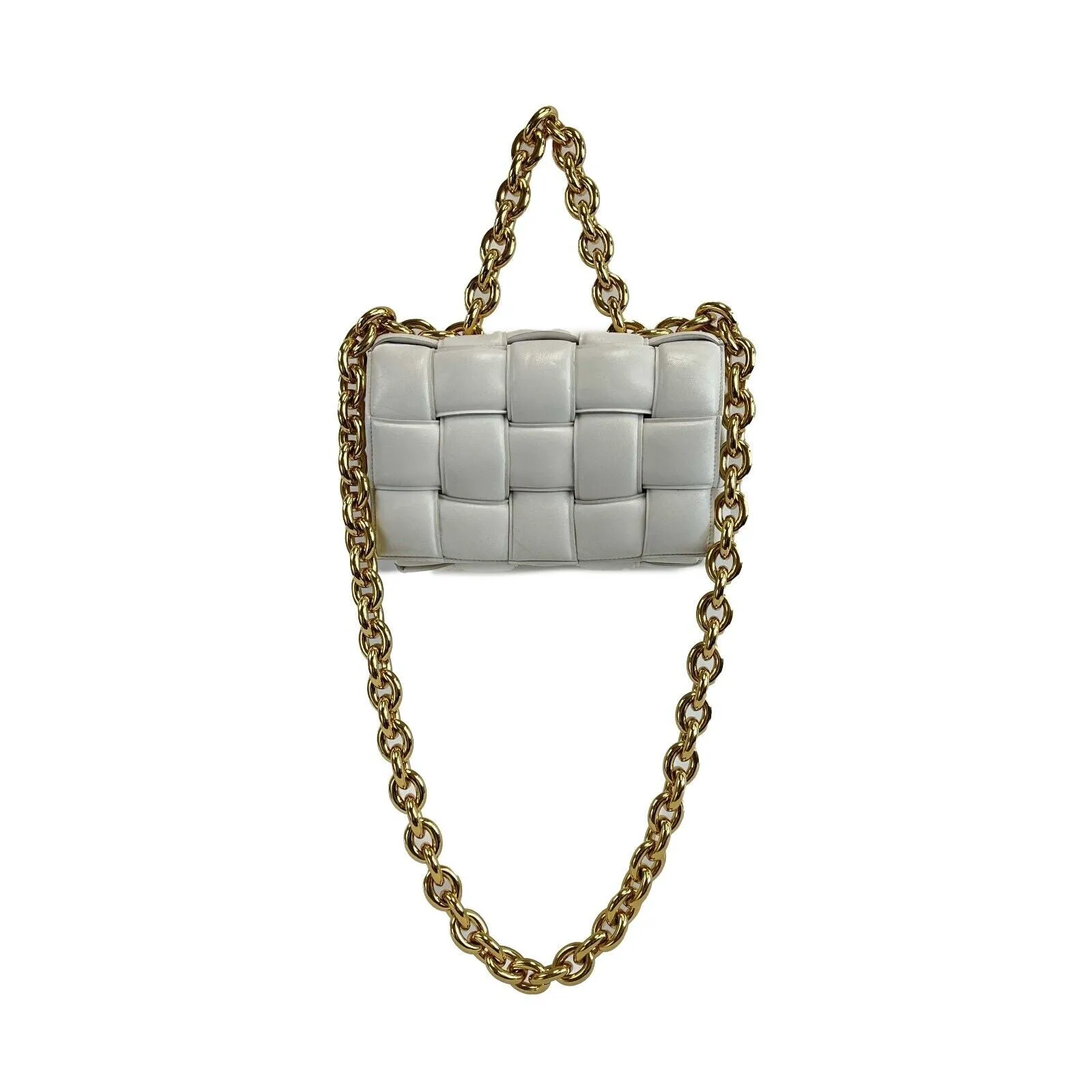 Bottega Veneta - Lambskin Maxi Intrecciato Padded White Crossbody