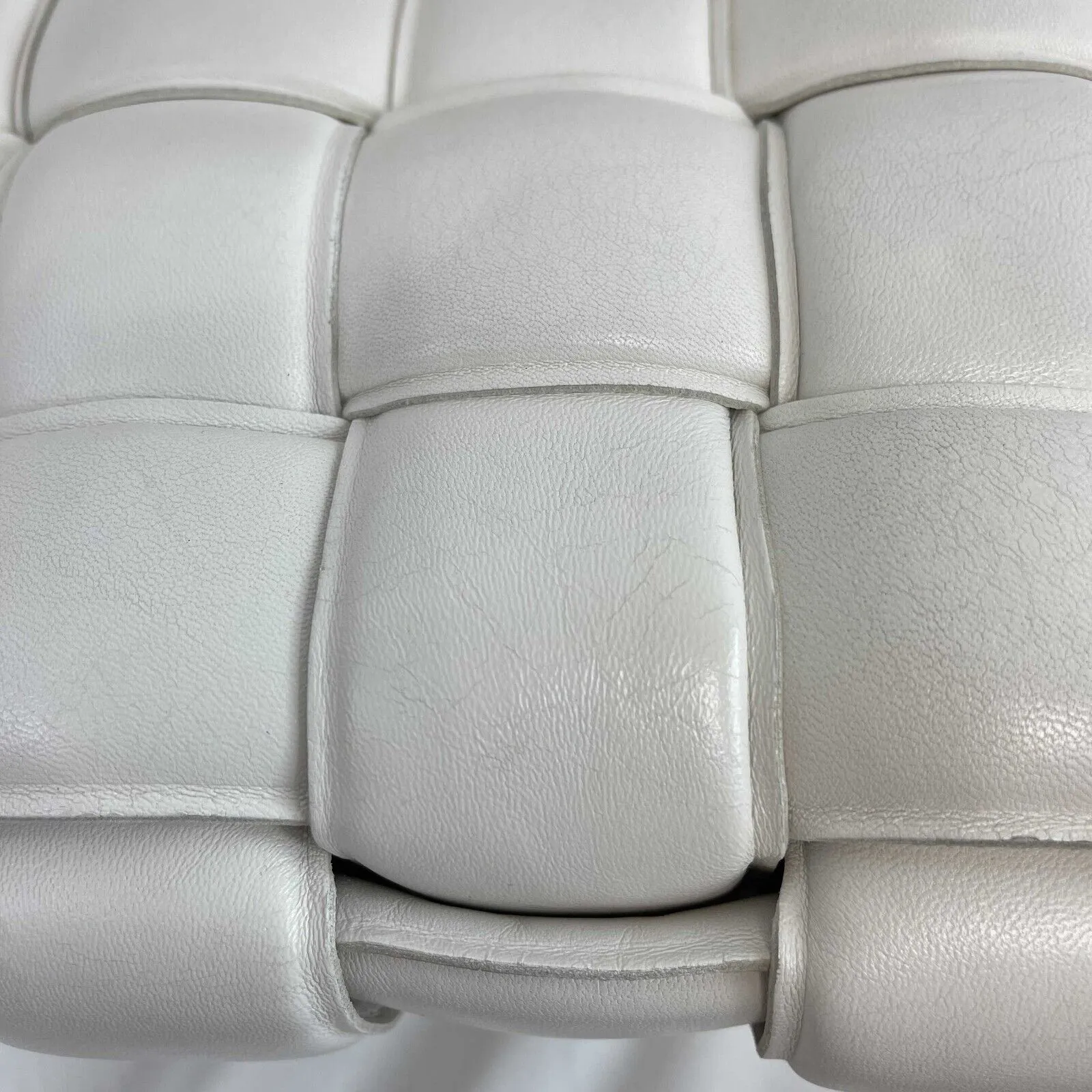 Bottega Veneta - Lambskin Maxi Intrecciato Padded White Crossbody
