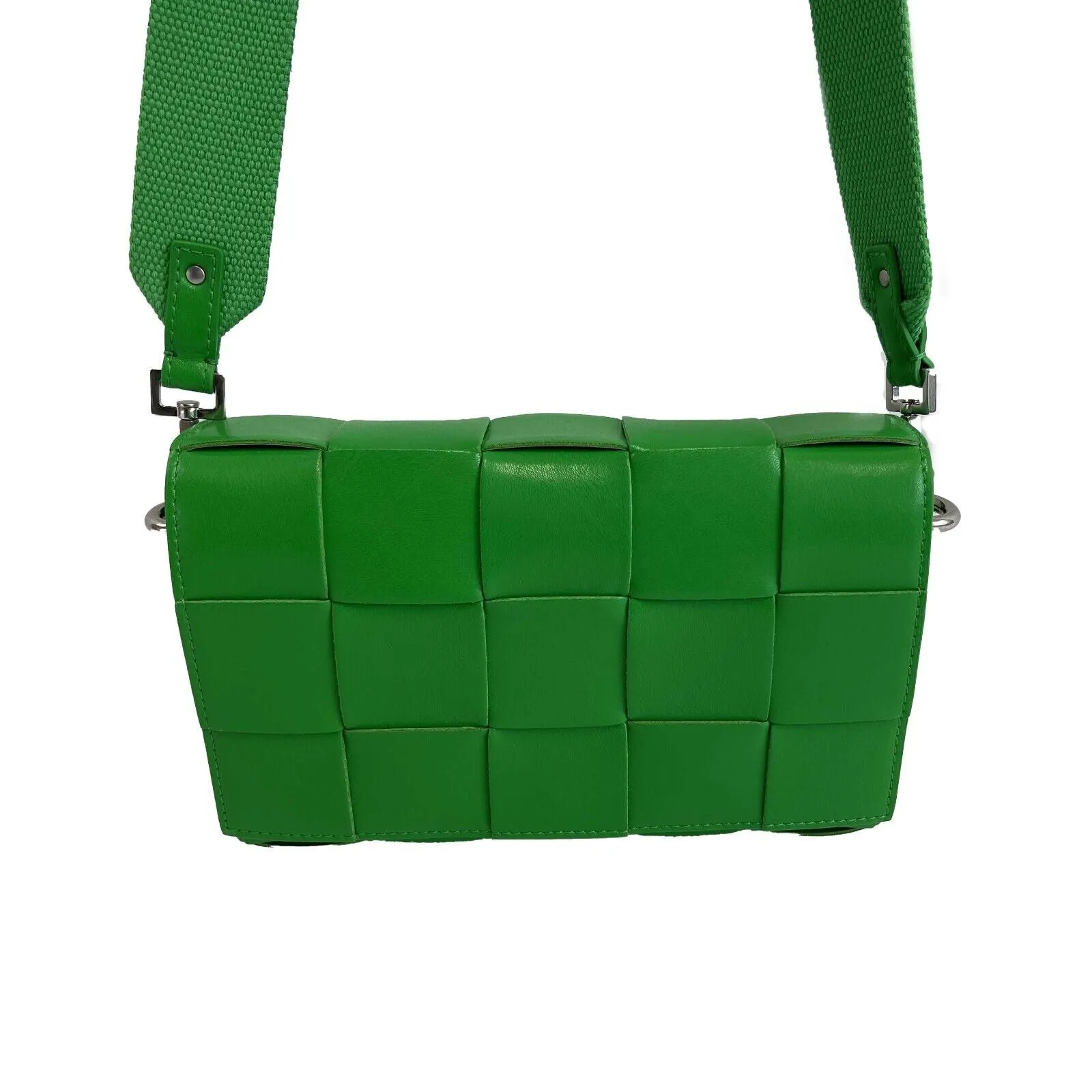 Bottega Veneta NEW Parkeet Green Leather Cassette Crossbody w/ Coin Purse