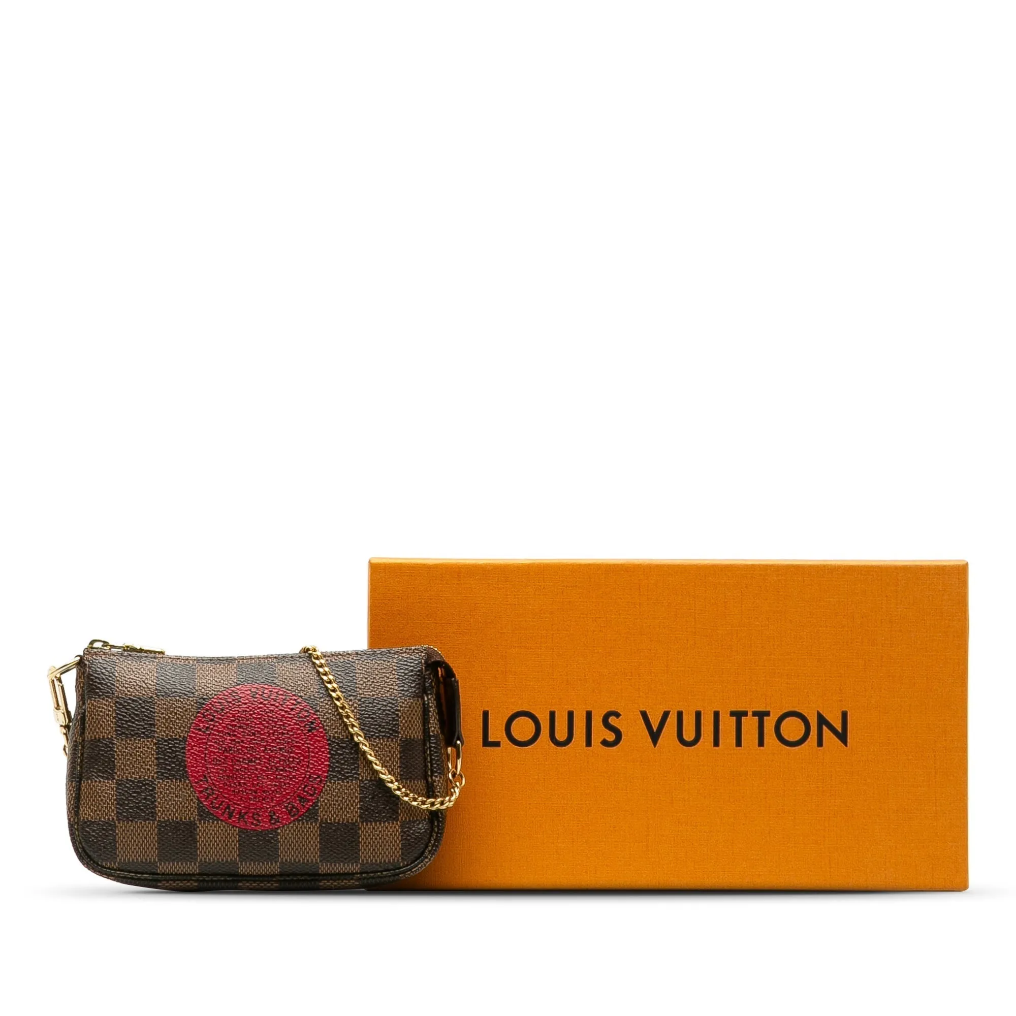 Brown Louis Vuitton Damier Ebene Trunks and Bags Mini Pochette Accessoires Baguette