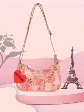 Caprese Emily In Paris Printed Hobo Handbag Beige