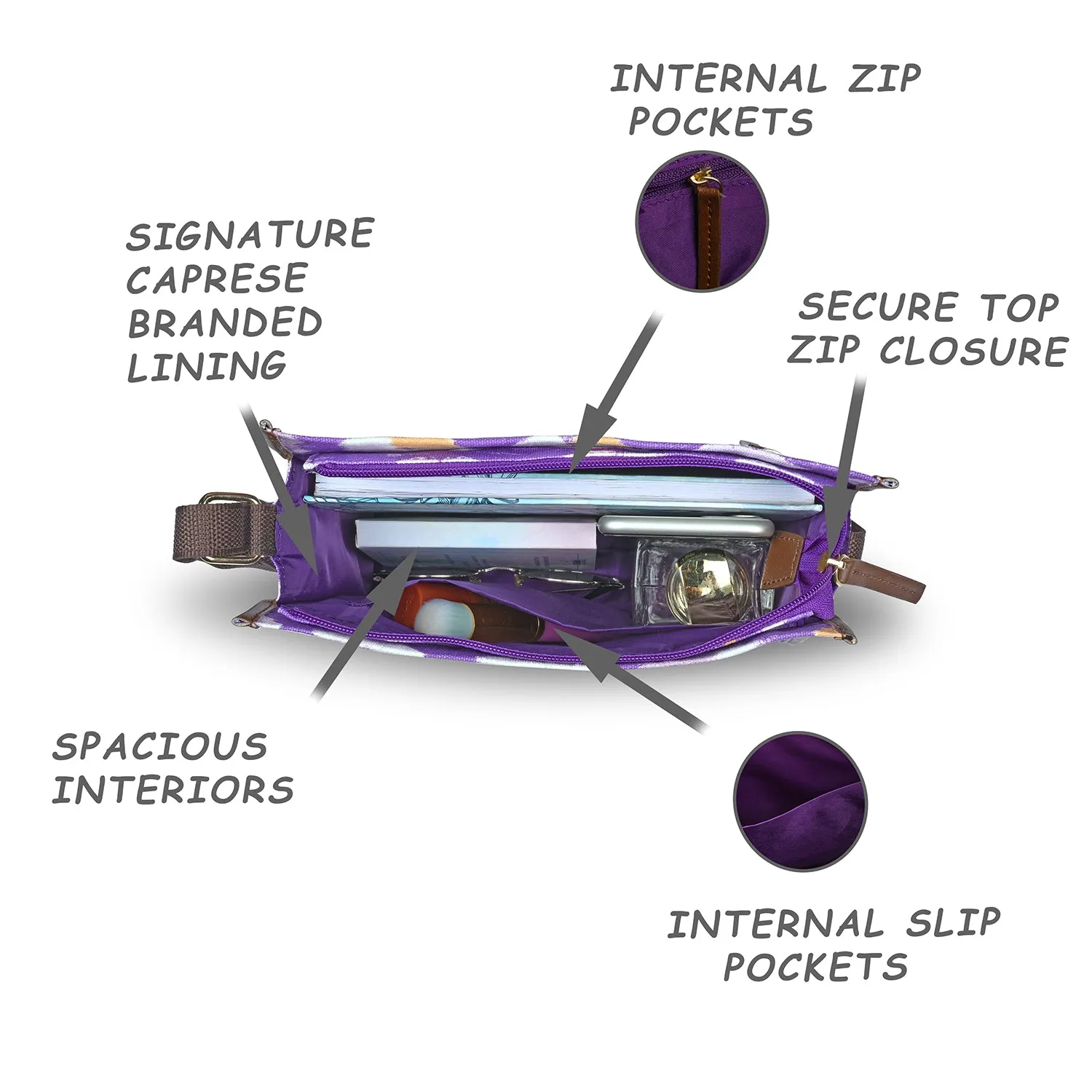 Caprese Enora Sling Medium Purple
