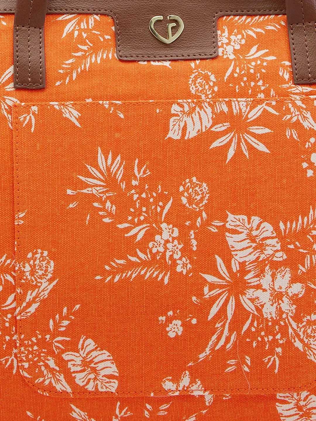Large Orange Caprese Kendall Tote - Optimized E-commerce Product Title