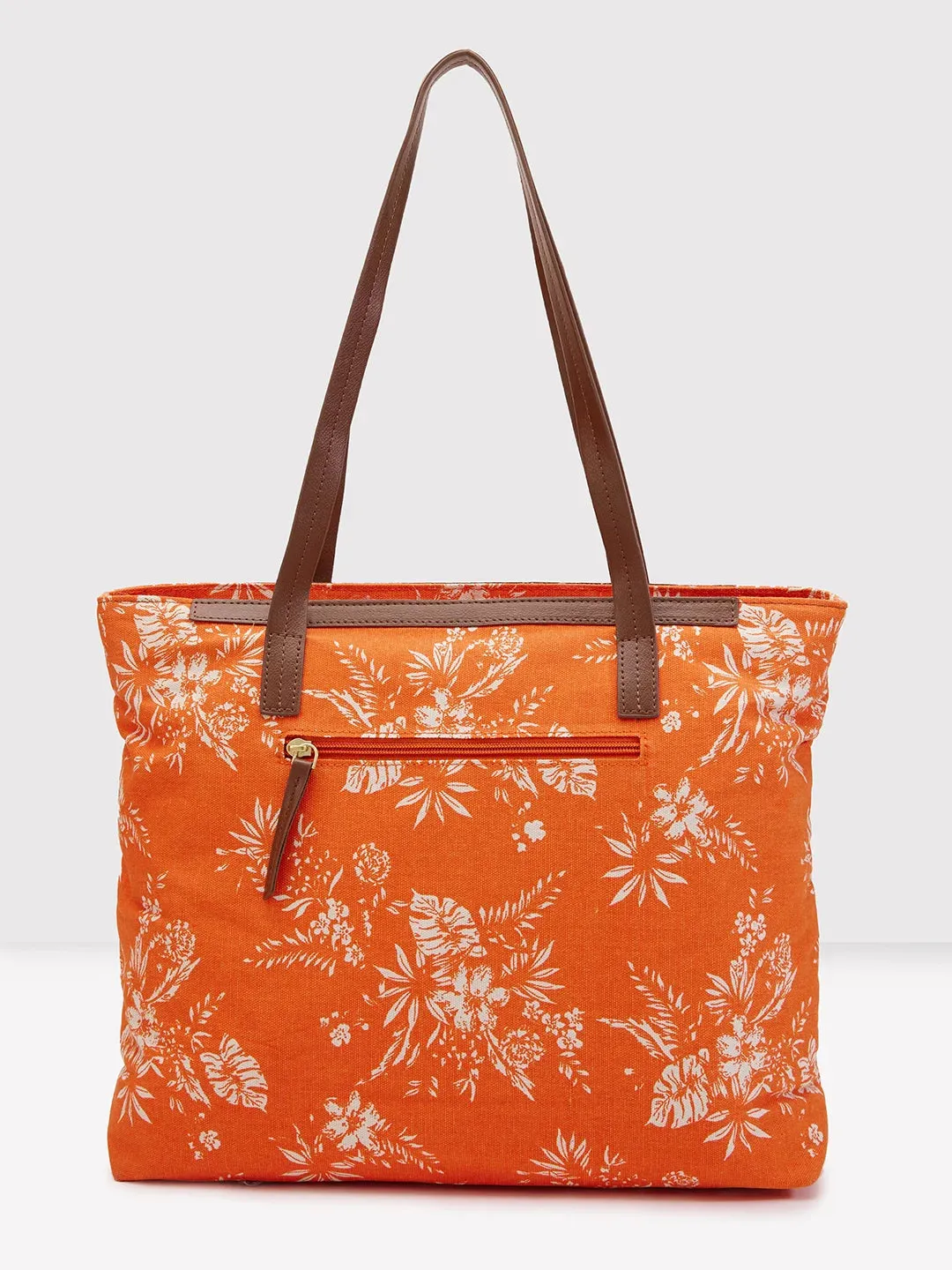 Large Orange Caprese Kendall Tote - Optimized E-commerce Product Title