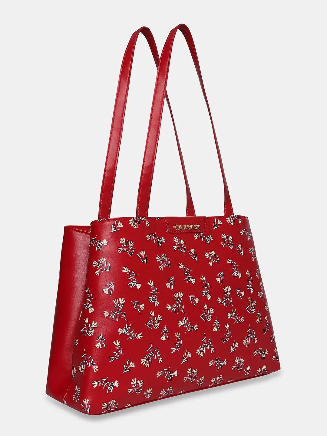Caprese Merida Satchel Large Printed Women'S Handbag Red