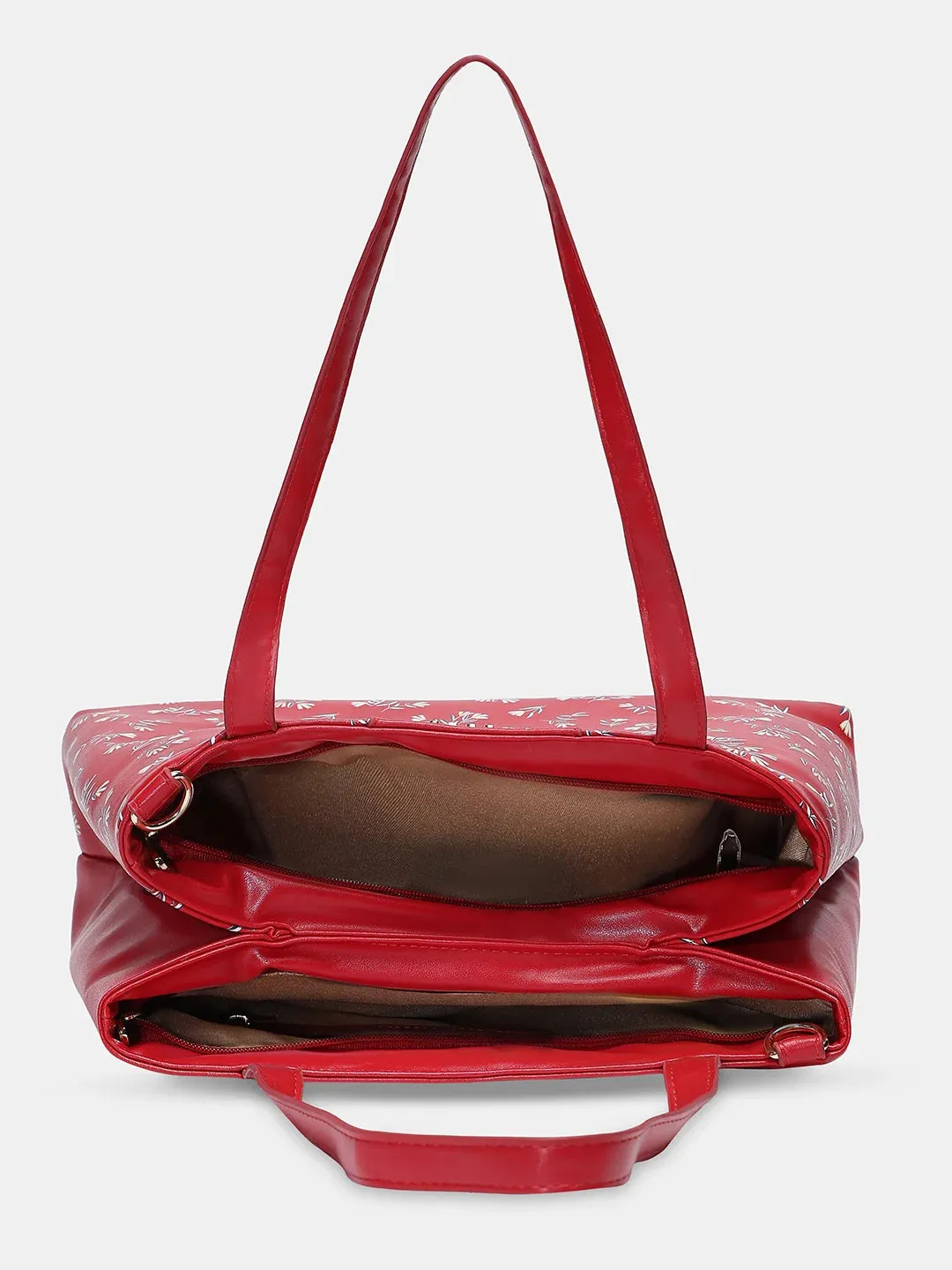 Caprese Merida Satchel Large Printed Women'S Handbag Red