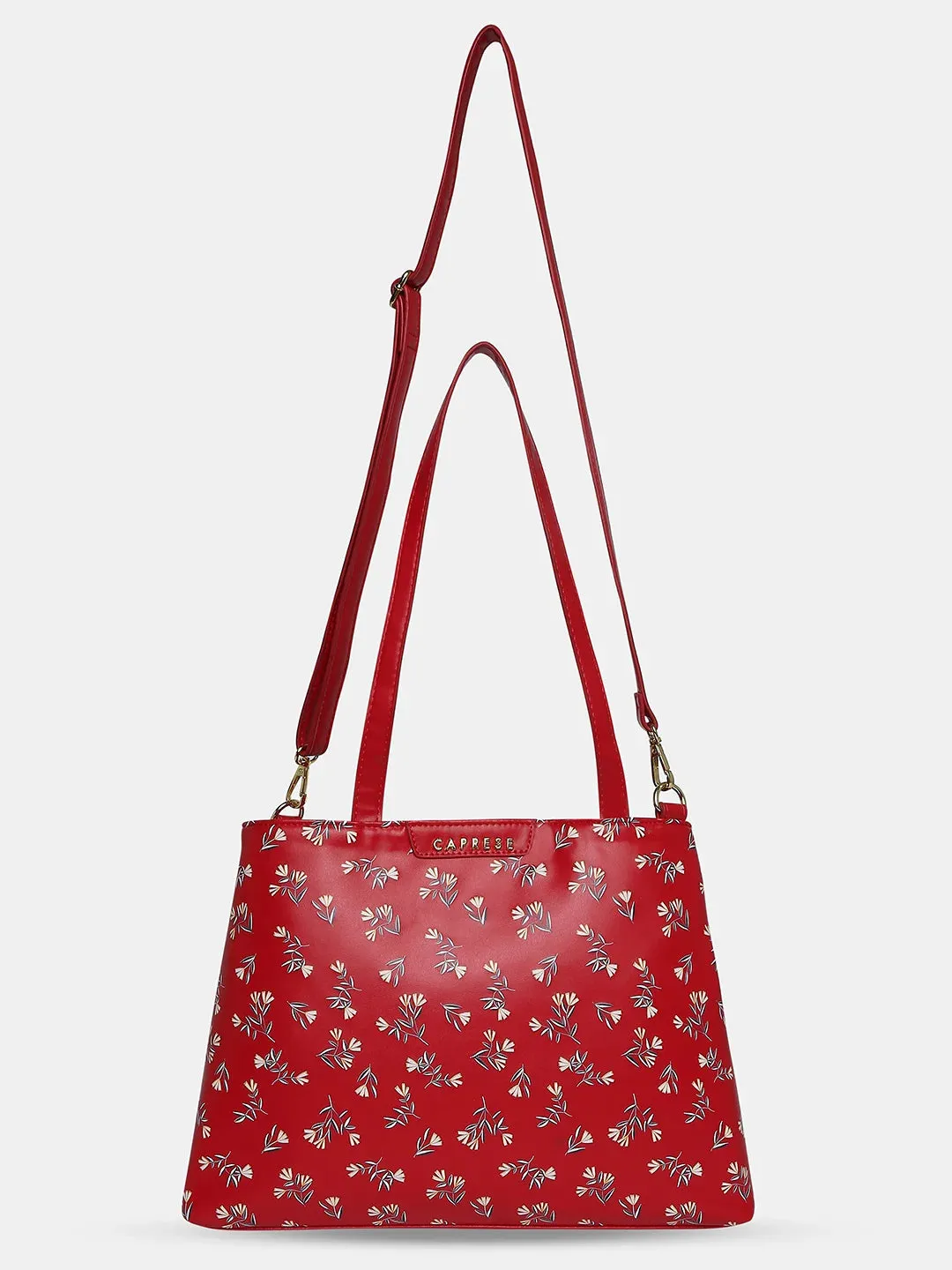 Caprese Merida Satchel Large Printed Women'S Handbag Red