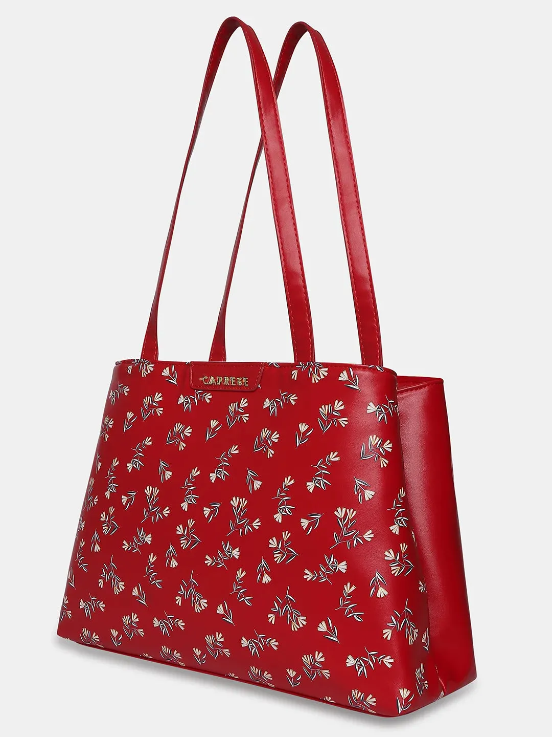 Caprese Merida Satchel Large Printed Women'S Handbag Red