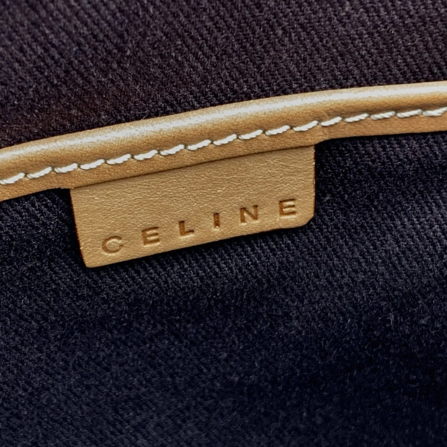 Celine Vintage Brown Macadam Canvas Small Tote Shoulder Bag