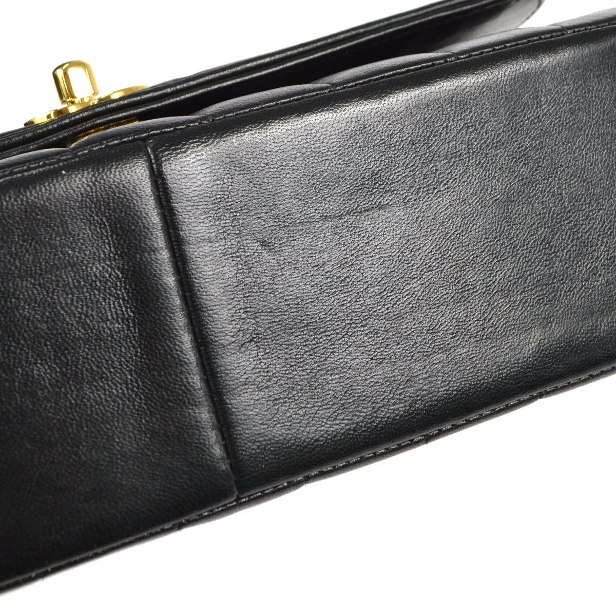 CHANEL 1991-1994 Border Flap Medium Black Lambskin 87935