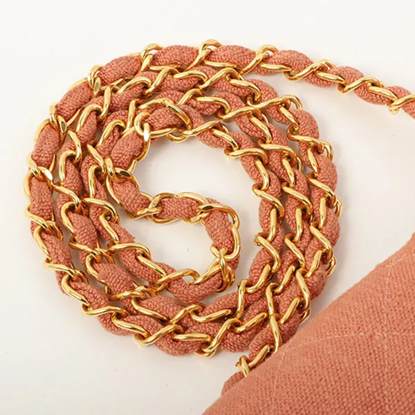 Chanel 1992 Cotton Diana Flap Chain Bag Light Coral