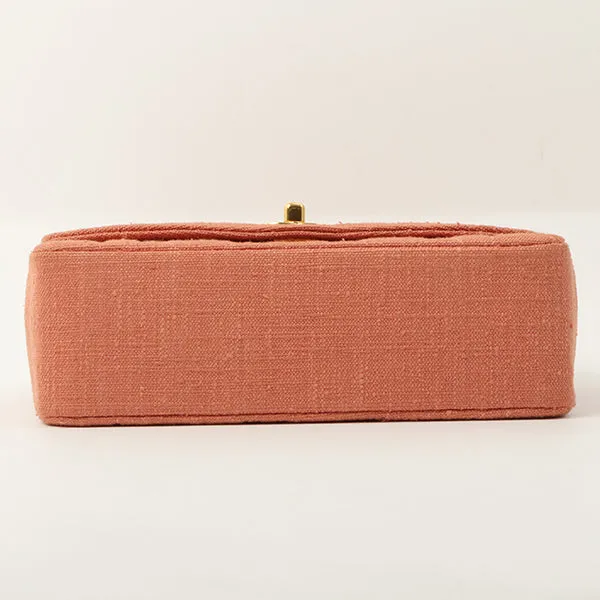 Chanel 1992 Cotton Diana Flap Chain Bag Light Coral