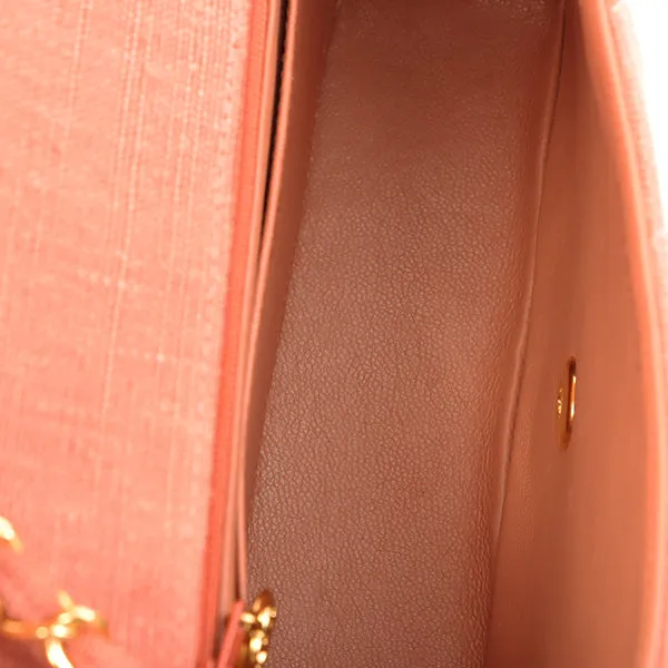 Chanel 1992 Cotton Diana Flap Chain Bag Light Coral