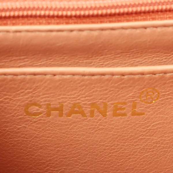 Chanel 1992 Cotton Diana Flap Chain Bag Light Coral