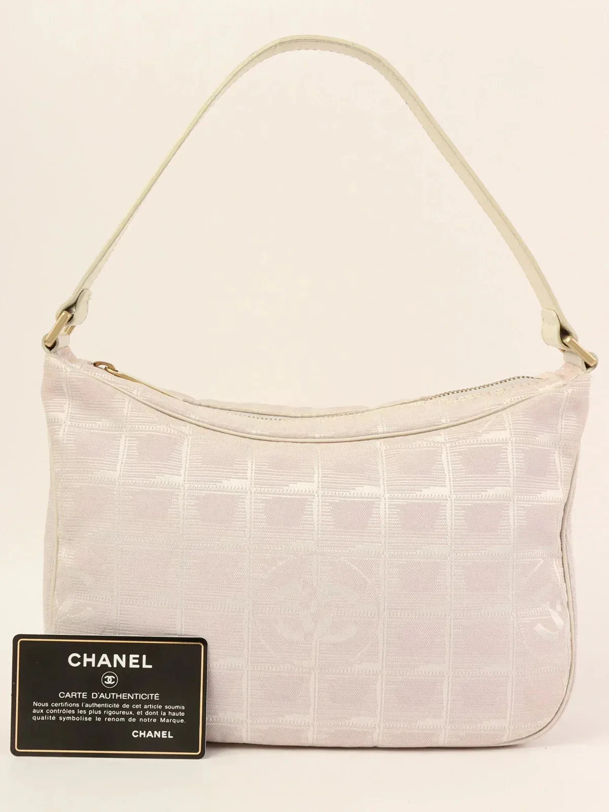 CHANEL 2001 Made New Travel Nylon Shoulder Bag Pink/White