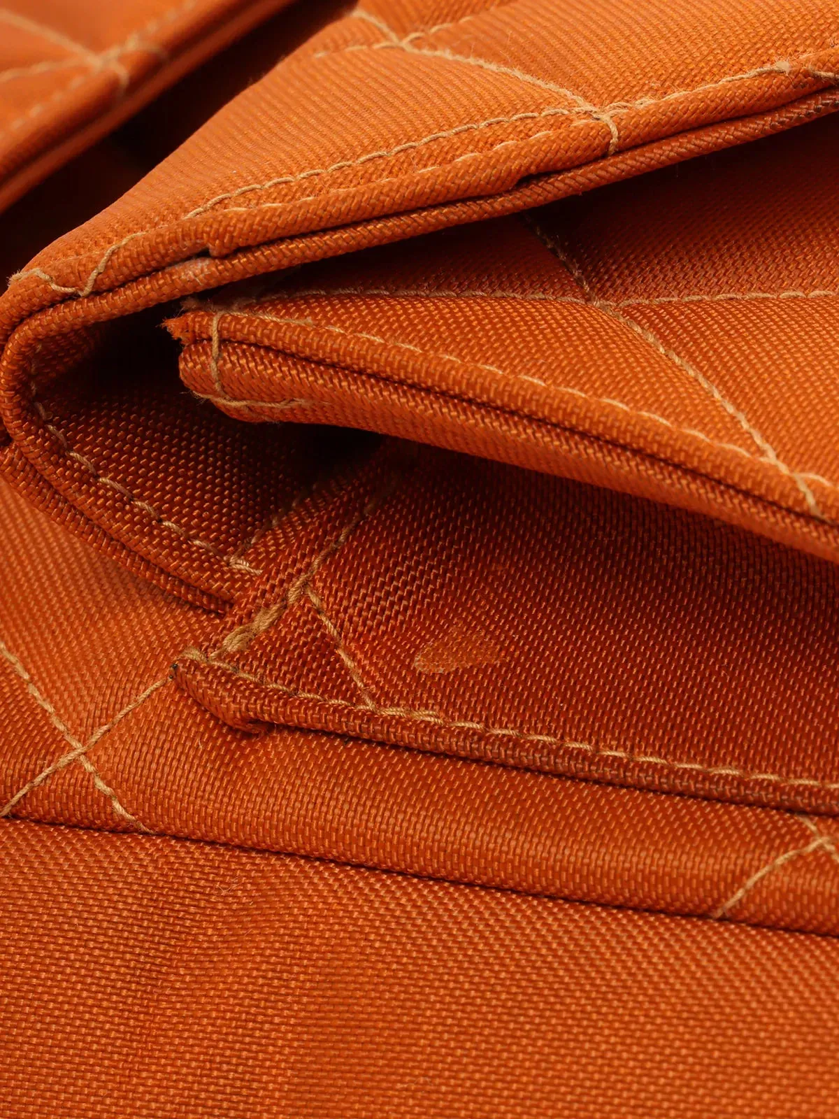 CHANEL Around 1997 Made Nylon Turn-Lock One Shoulder Bag Orange