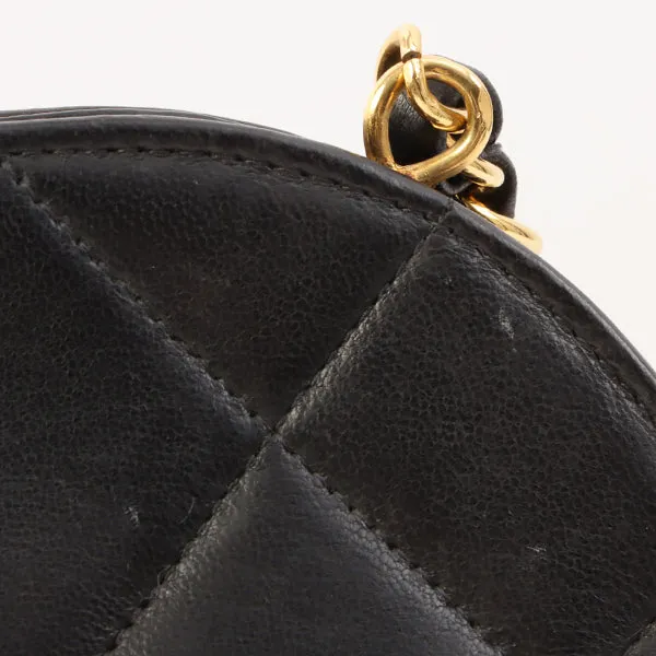 Chanel Around 1997 Made Turn-Lock Metal Clasp Chain Shoulder Bag Black