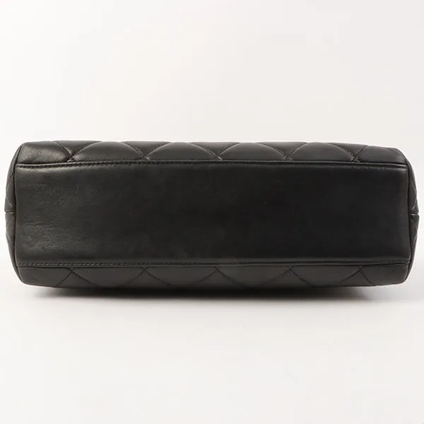 Chanel Around 1997 Made Turn-Lock Metal Clasp Chain Shoulder Bag Black