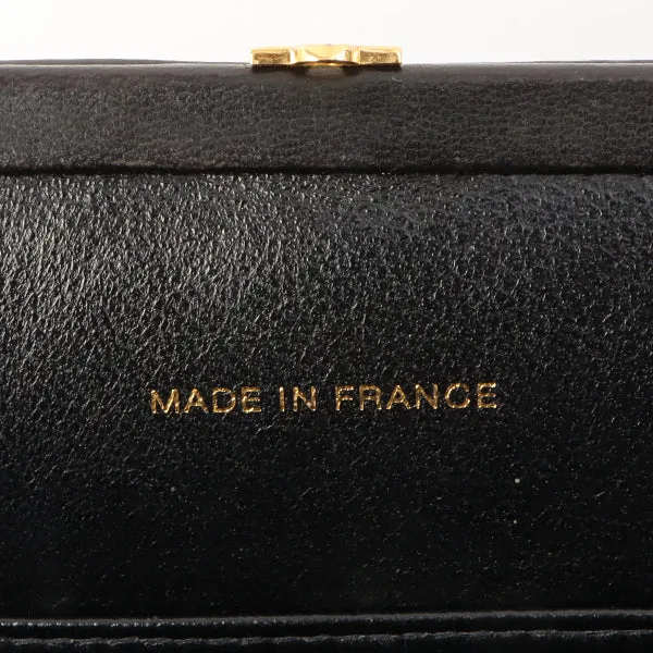 Chanel Around 1997 Made Turn-Lock Metal Clasp Chain Shoulder Bag Black