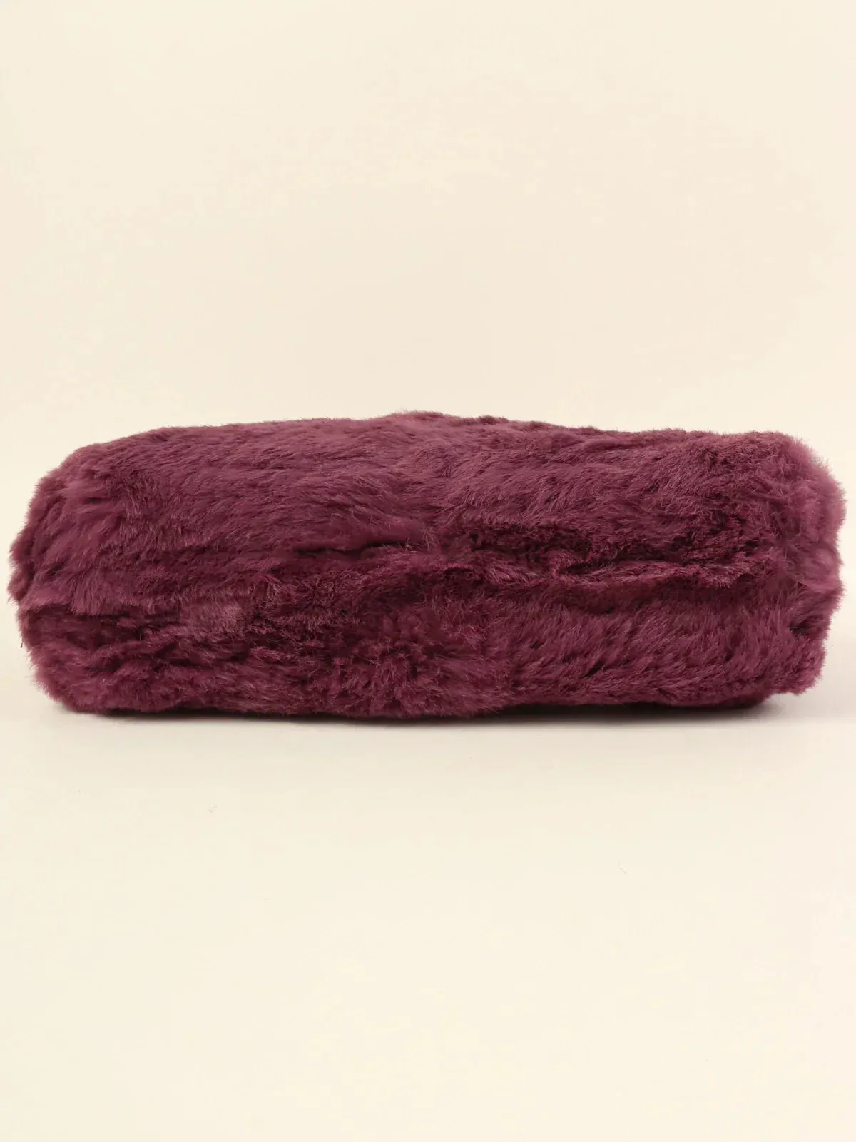 CHANEL Around 2000 Made Fur Cc Mark Plate Chain Shoulder Bag Purple