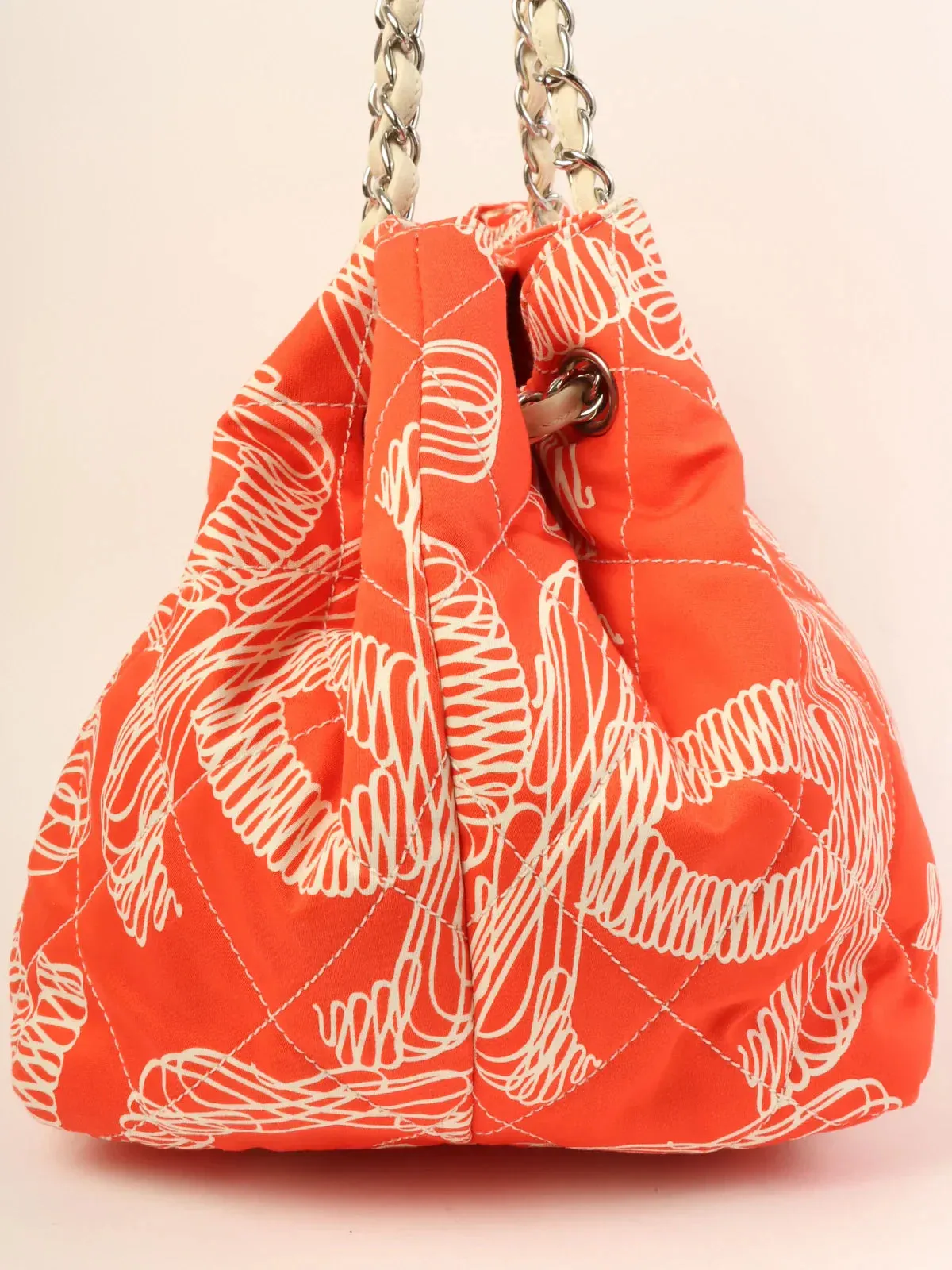 CHANEL Around 2008 Made Cc Mark Charm Multi Motif Shoulder Bag Red