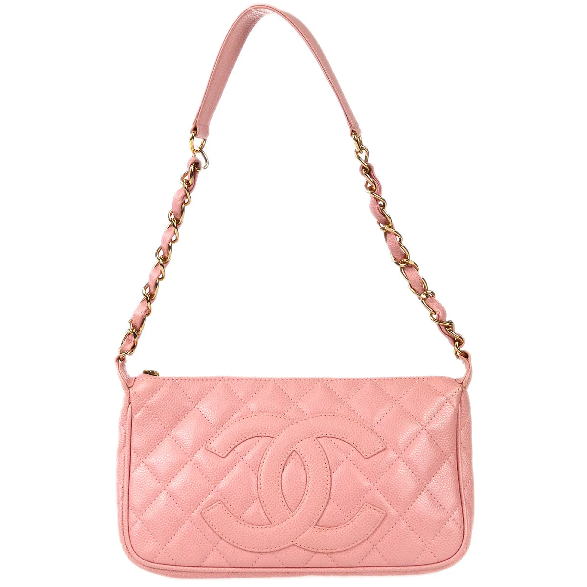 CHANEL Chain Handbag Pink Caviar 68193
