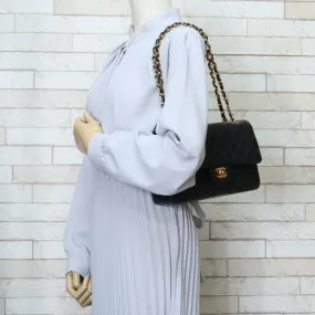 CHANEL chain matelasse shoulder bag lambskin black ladies