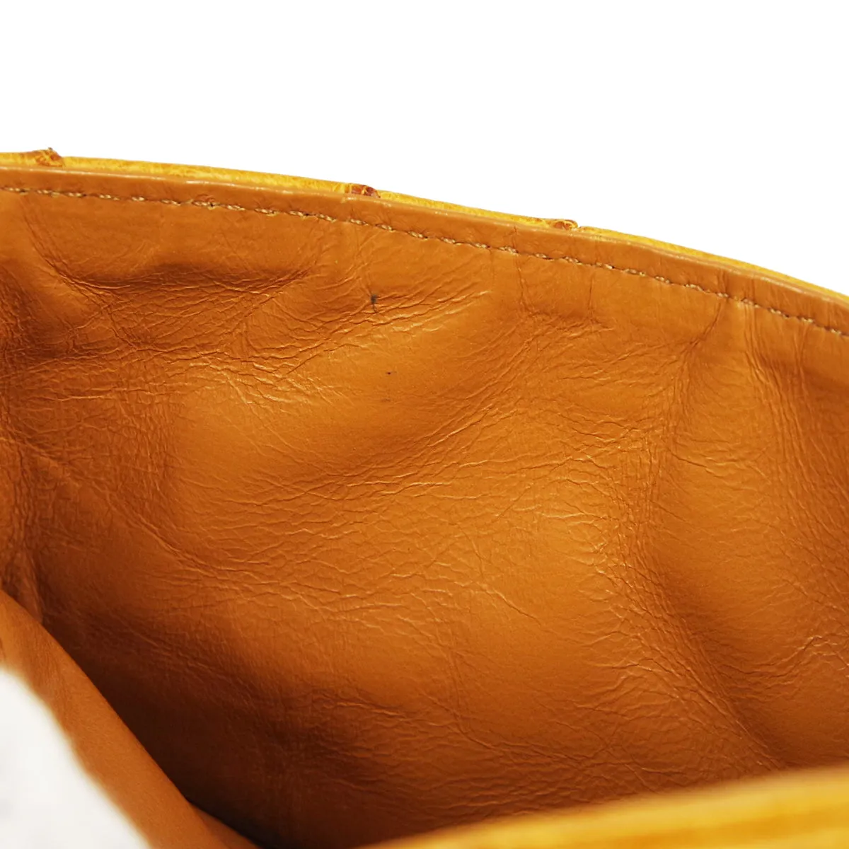 CHANEL * Chain Shoulder Bag Brown Ostrich