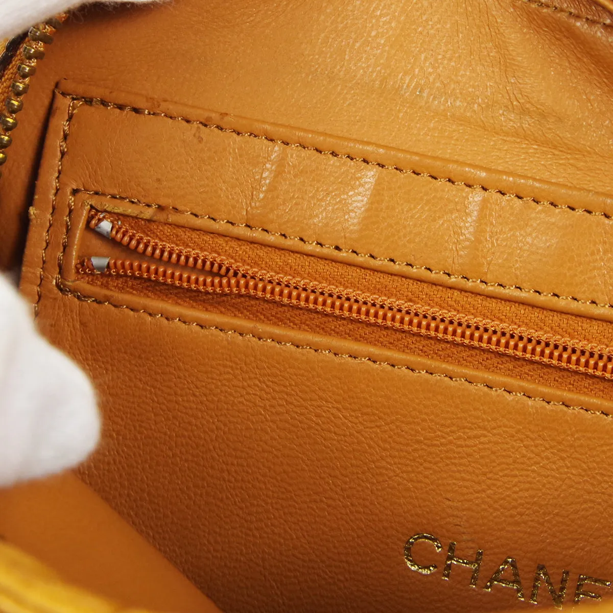 CHANEL * Chain Shoulder Bag Brown Ostrich