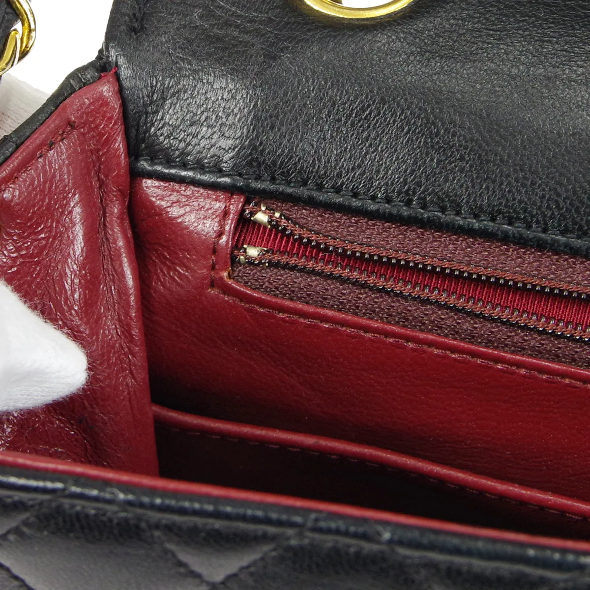 CHANEL Classic Flap Chain Shoulder Bag Black Lambskin