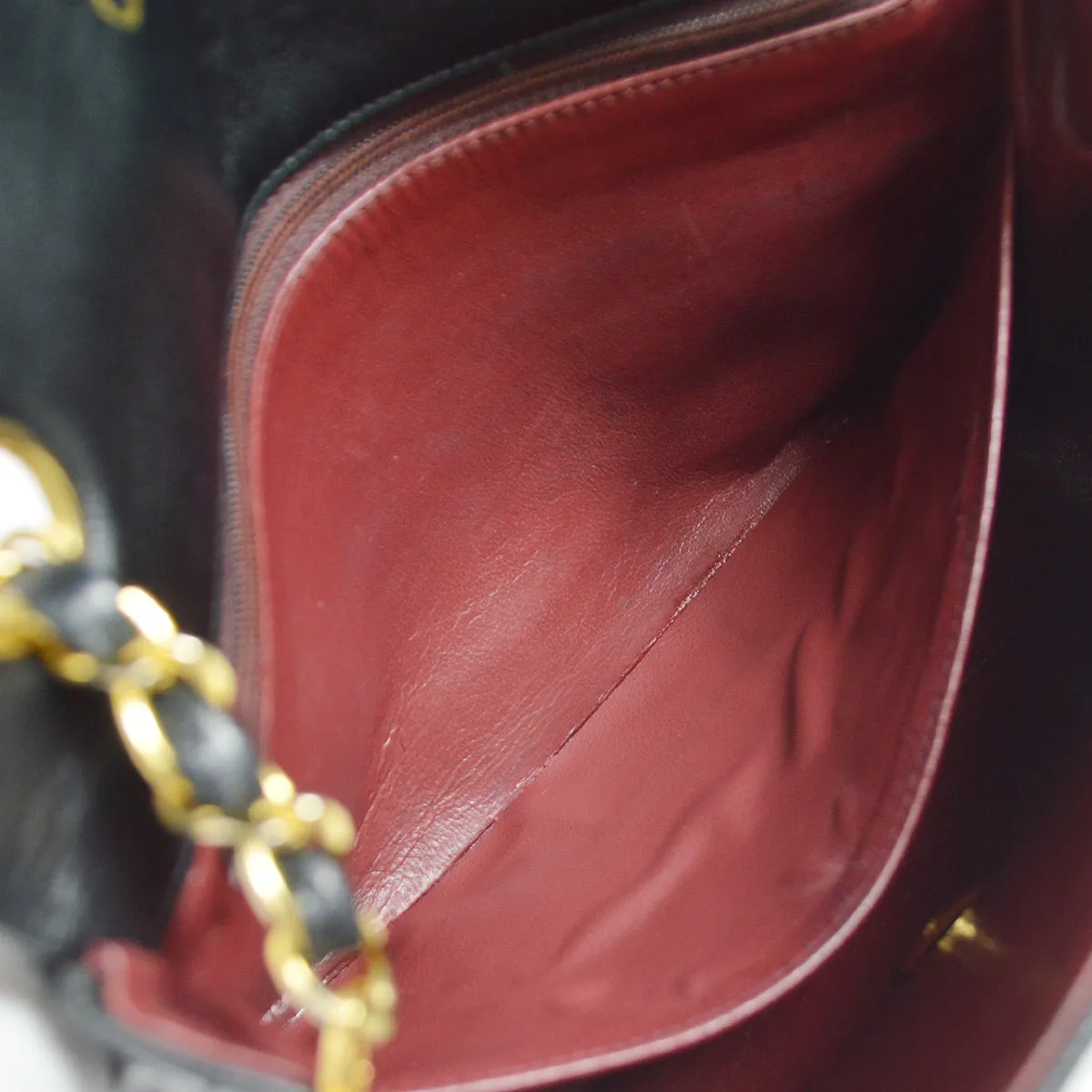CHANEL Classic Flap Chain Shoulder Bag Black Lambskin