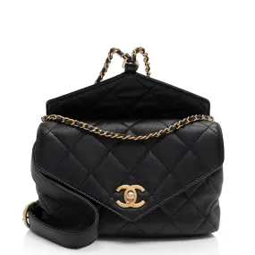 Chanel Calfskin Quilted Carry With Chic Flap Waist Bag (SHF-zM1SNQ)
