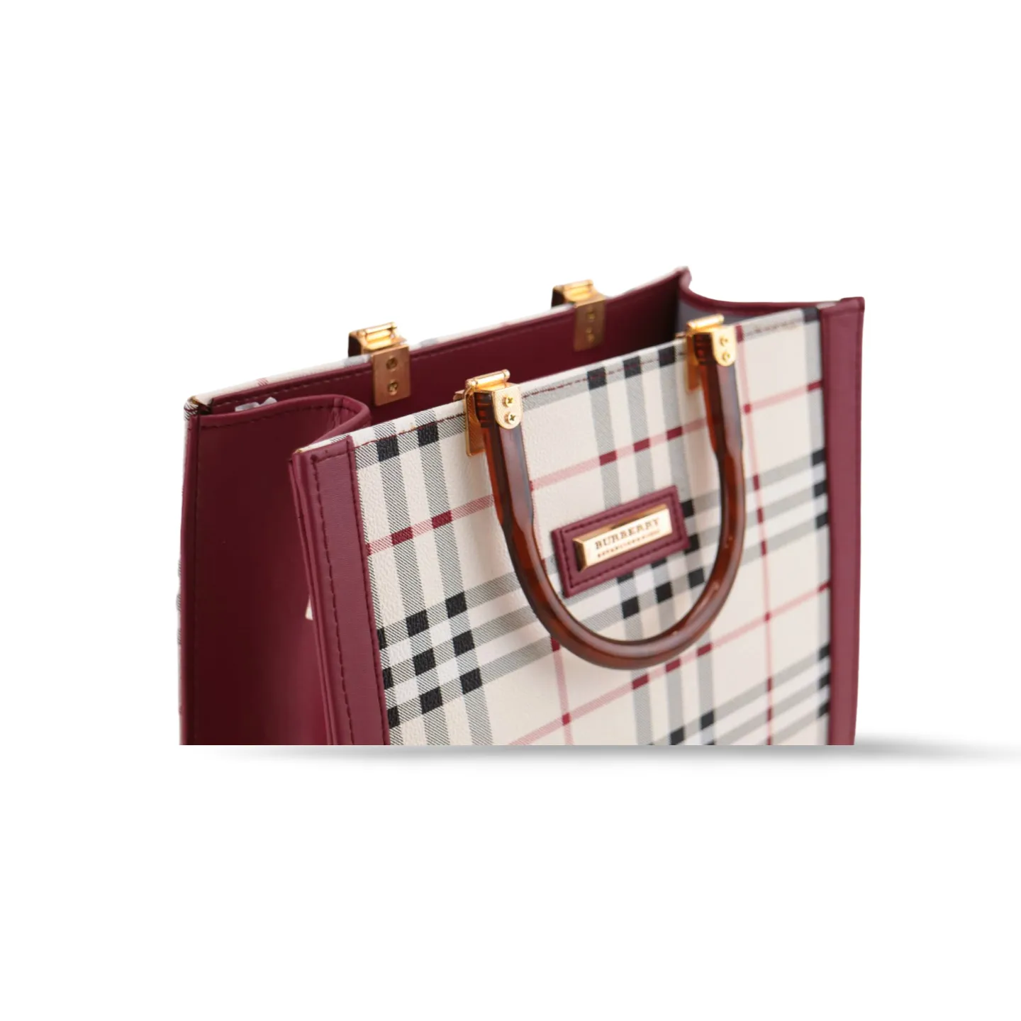 Classic Checked Tote Bag with Detachable Strap