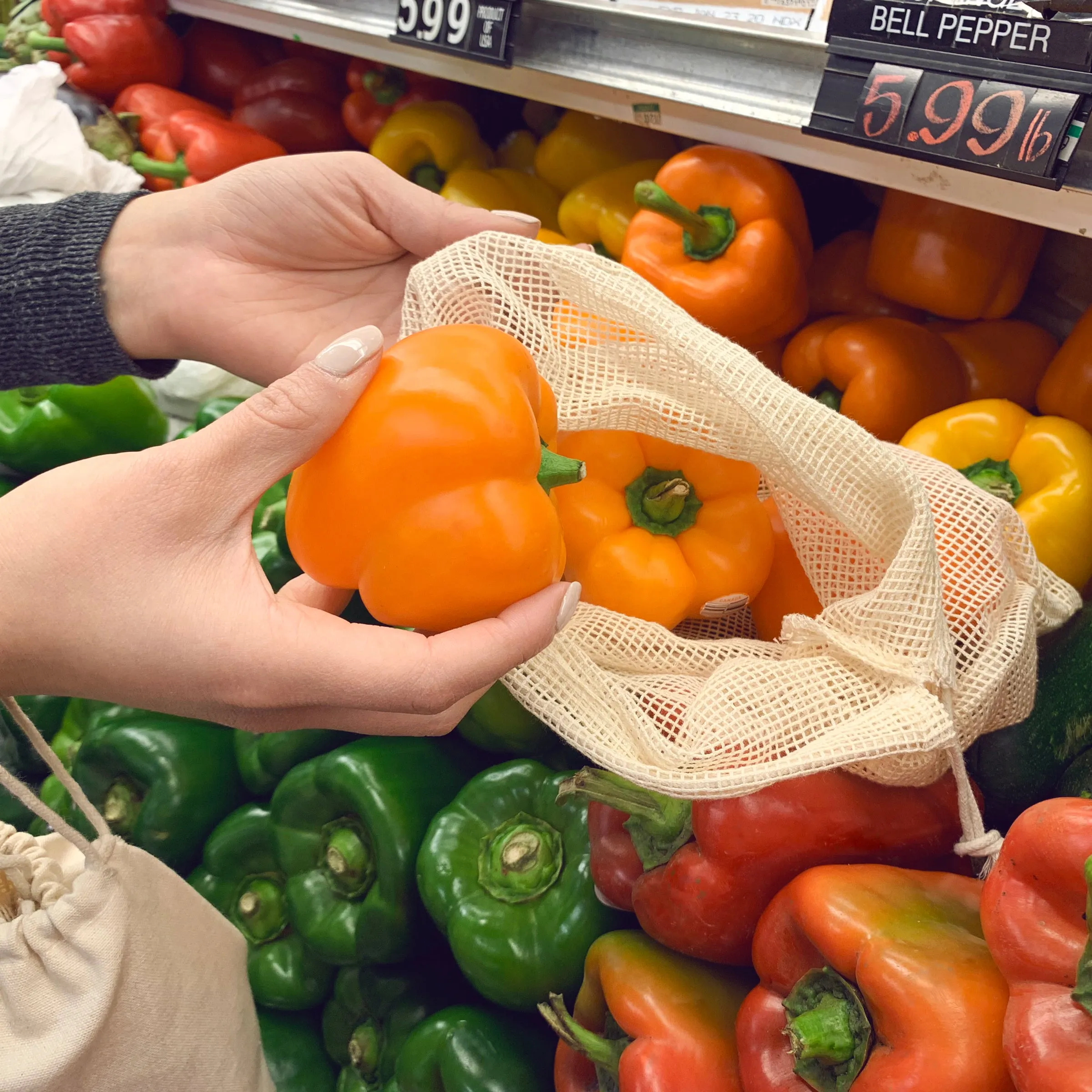 Cotton Mesh Produce Bags